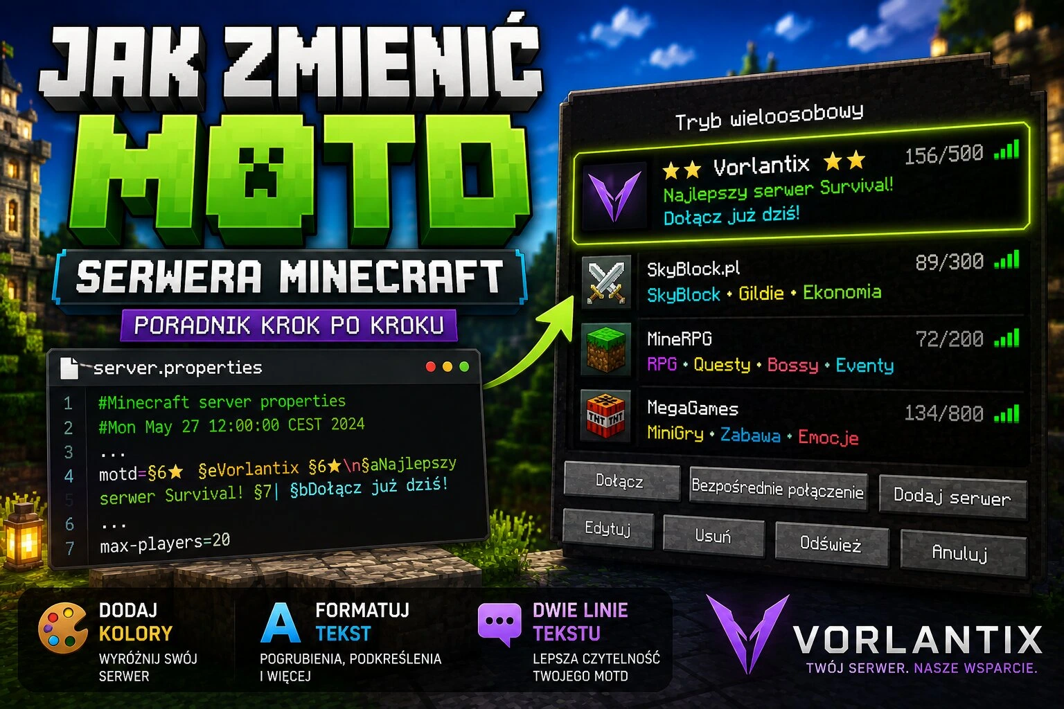 Jak zmienić MOTD serwera Minecraft? Kompletny poradnik krok po kroku